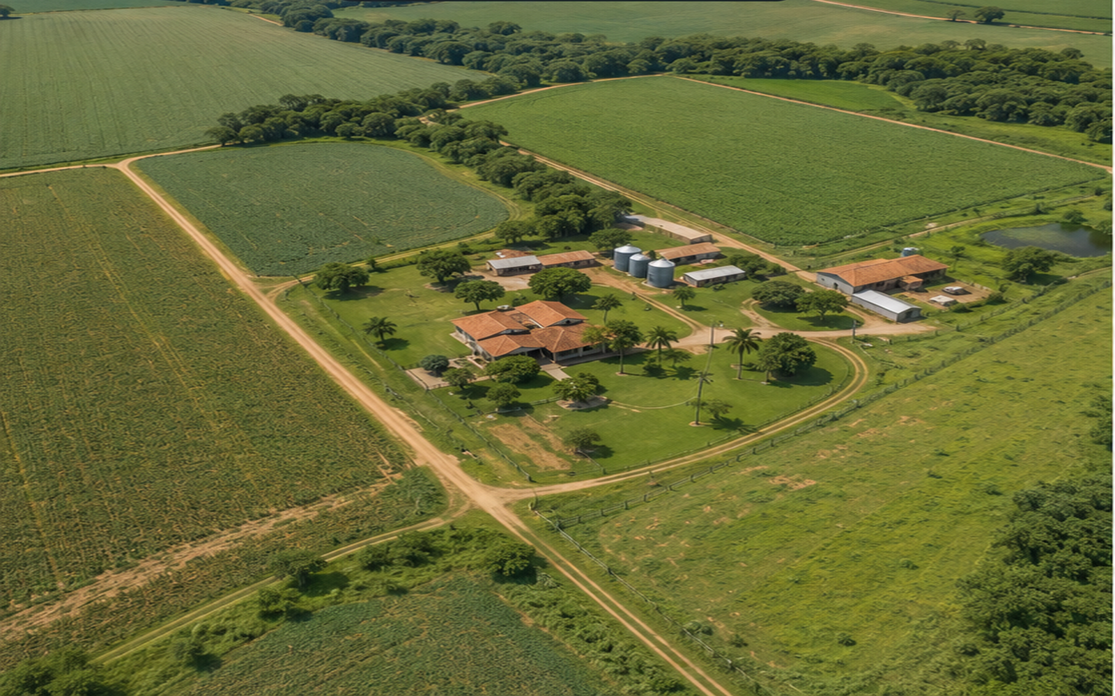 Imagem RGB da propriedade rural vista por drone