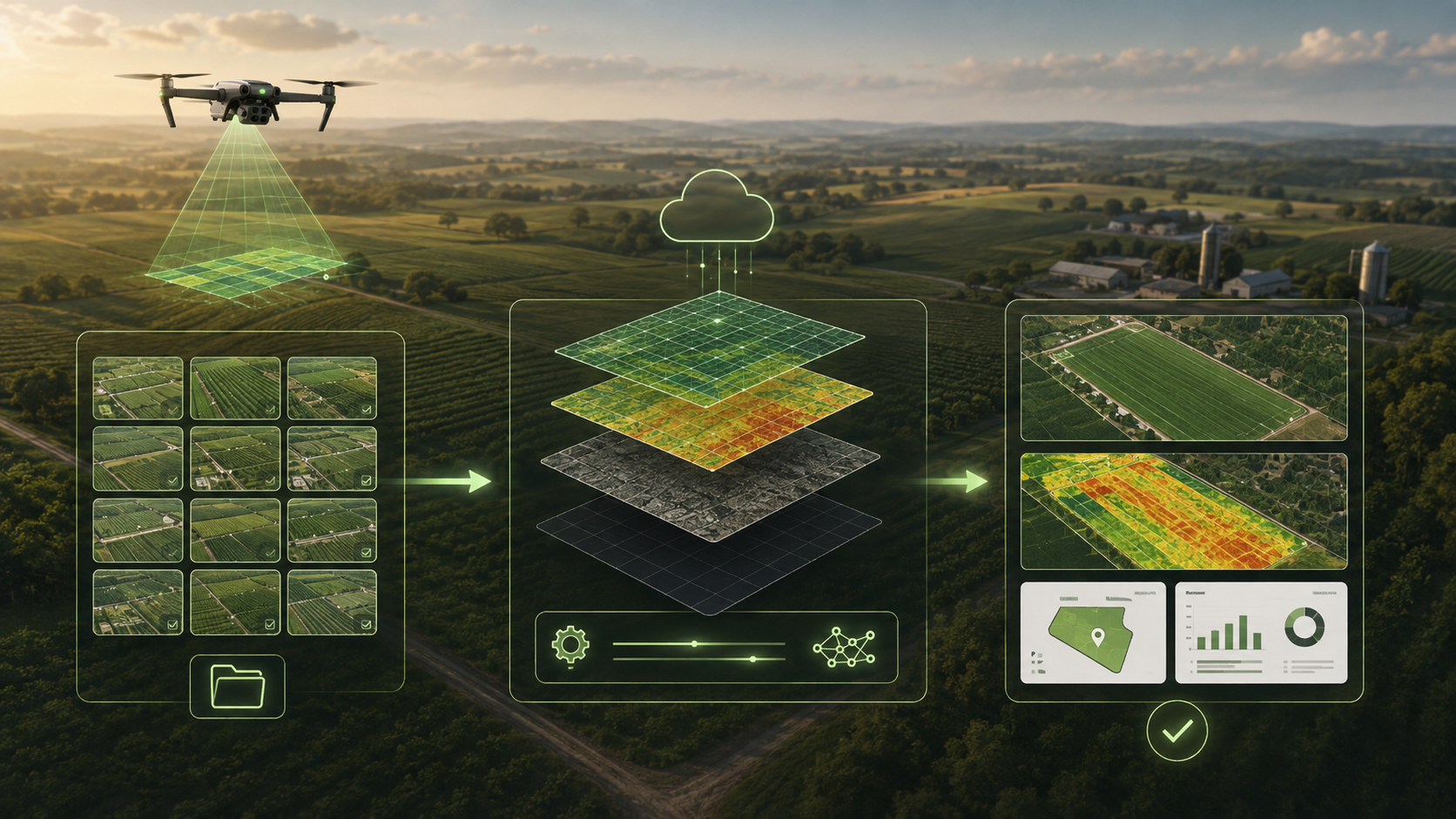Fluxo do levantamento aéreo com drone — do planejamento à entrega