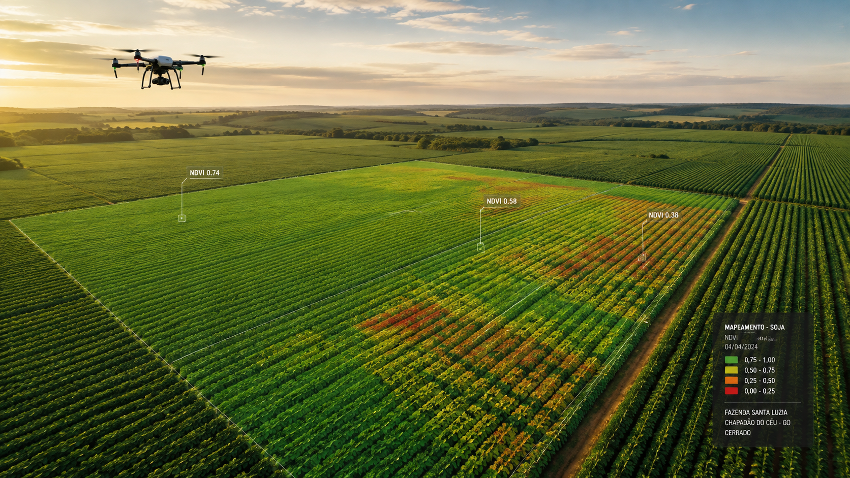 Mapeamento de Lavoura de Soja com Drone: RGB, Multiespectral e NDVI